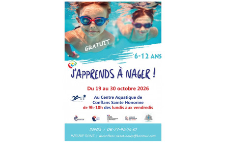 Vacances de la Toussaint - J'APPRENDS A NAGER